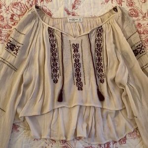 Beaded Peasant Top, A&F Size M.